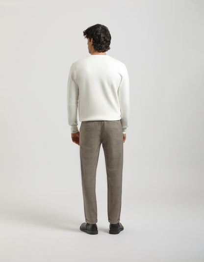 Pantaloni chino con fantasia a quadri