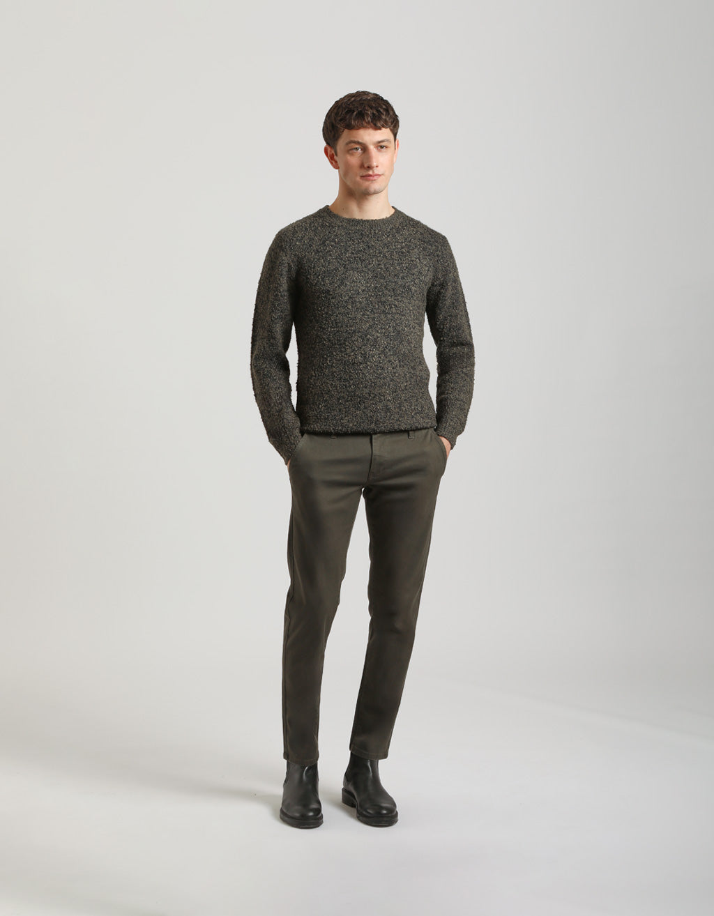 Pantaloni chino in cotone strutturato