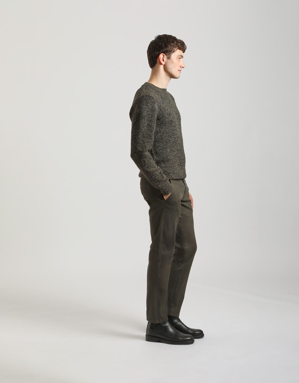 Pantaloni chino in cotone strutturato