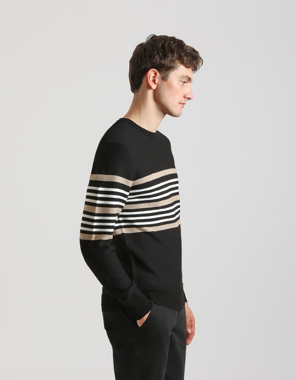 Maglia girocollo colorblock