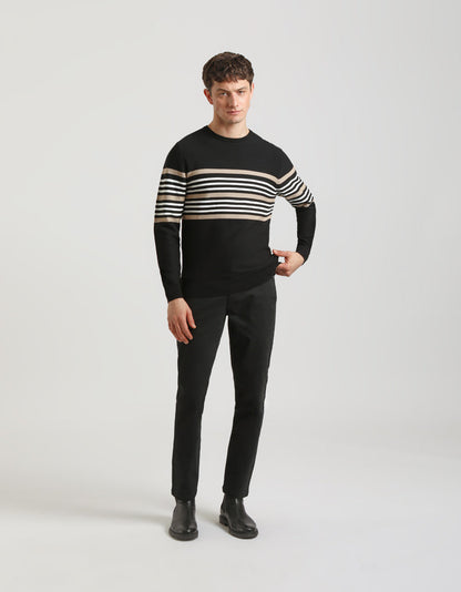 Maglia girocollo colorblock