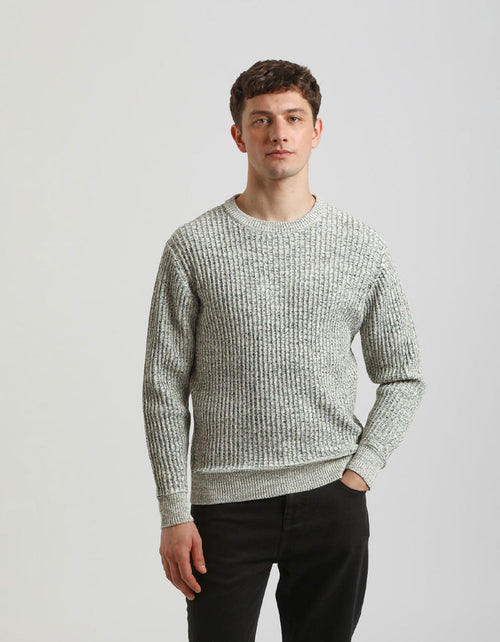 Maglia girocollo a coste 100% cotone