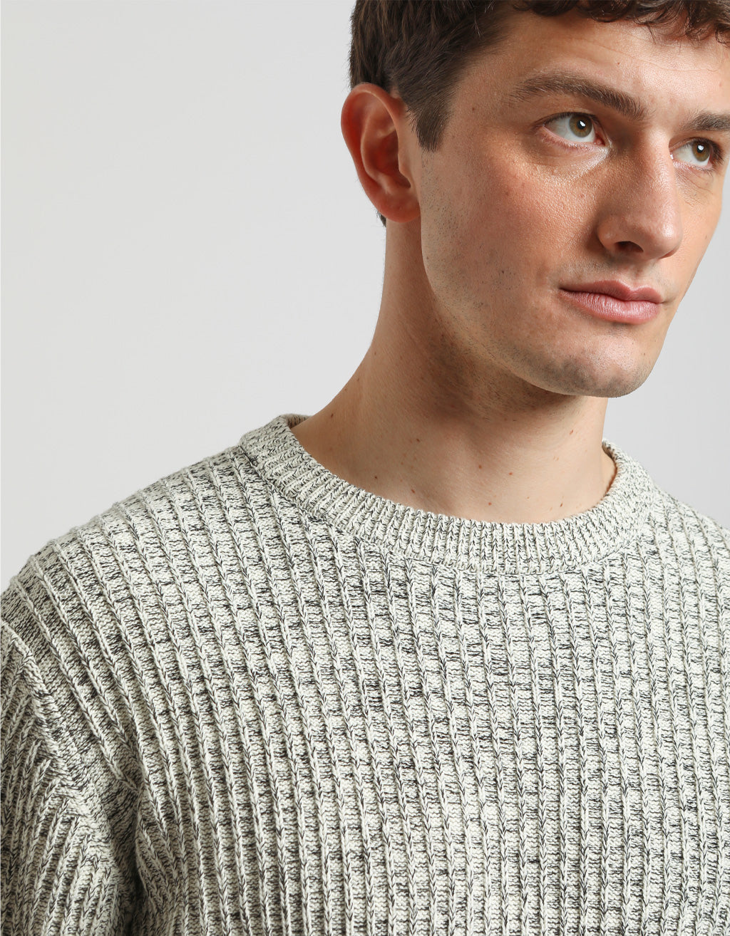 Maglia girocollo a coste 100% cotone