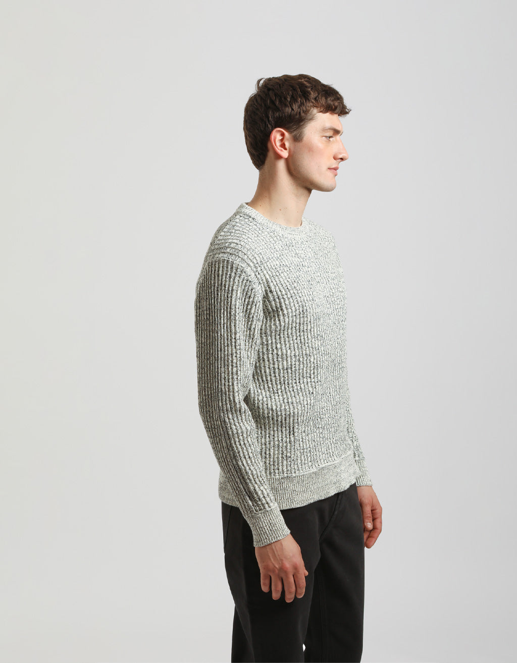 Maglia girocollo a coste 100% cotone