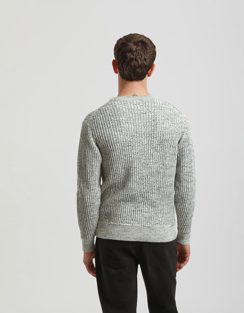 Maglia girocollo a coste 100% cotone