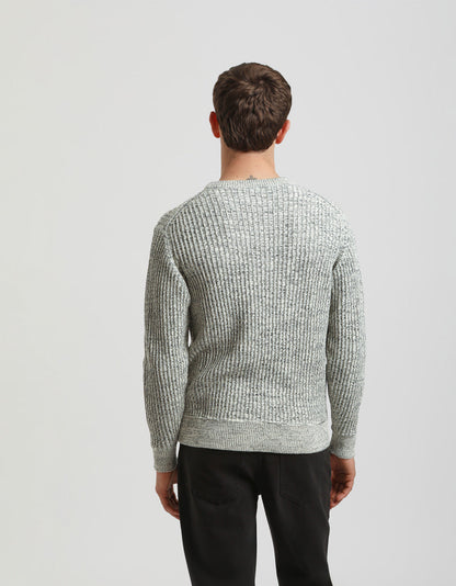 Maglia girocollo a coste 100% cotone