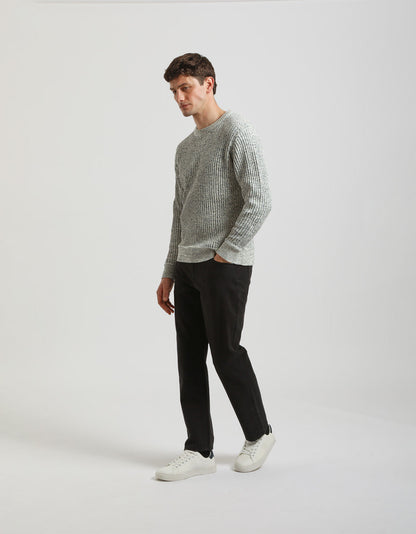 Maglia girocollo a coste 100% cotone