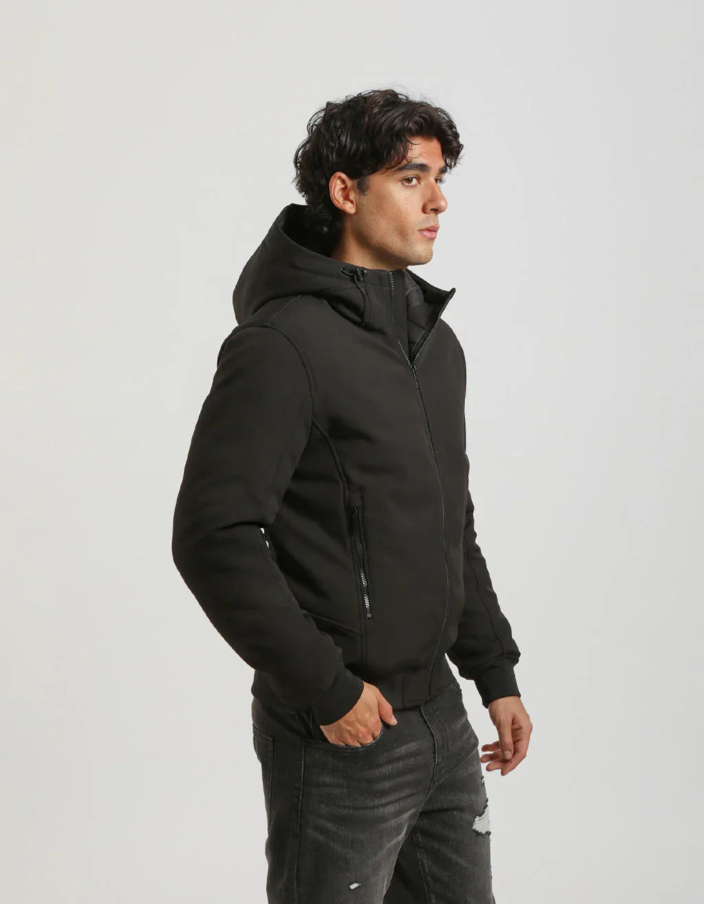 Bomber imbottito con cappuccio