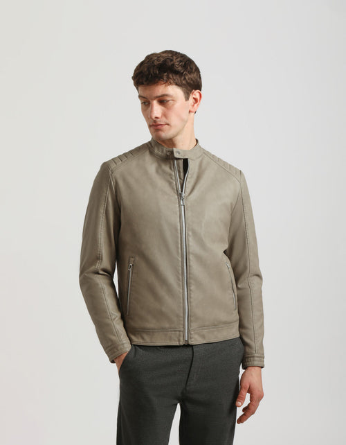 Giubbotto ecopelle effetto marmorizzato