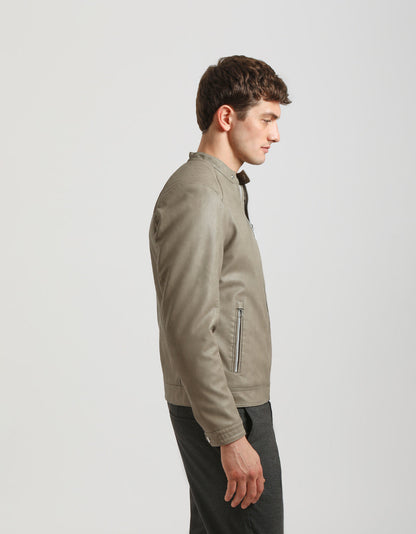 Giubbotto ecopelle effetto marmorizzato