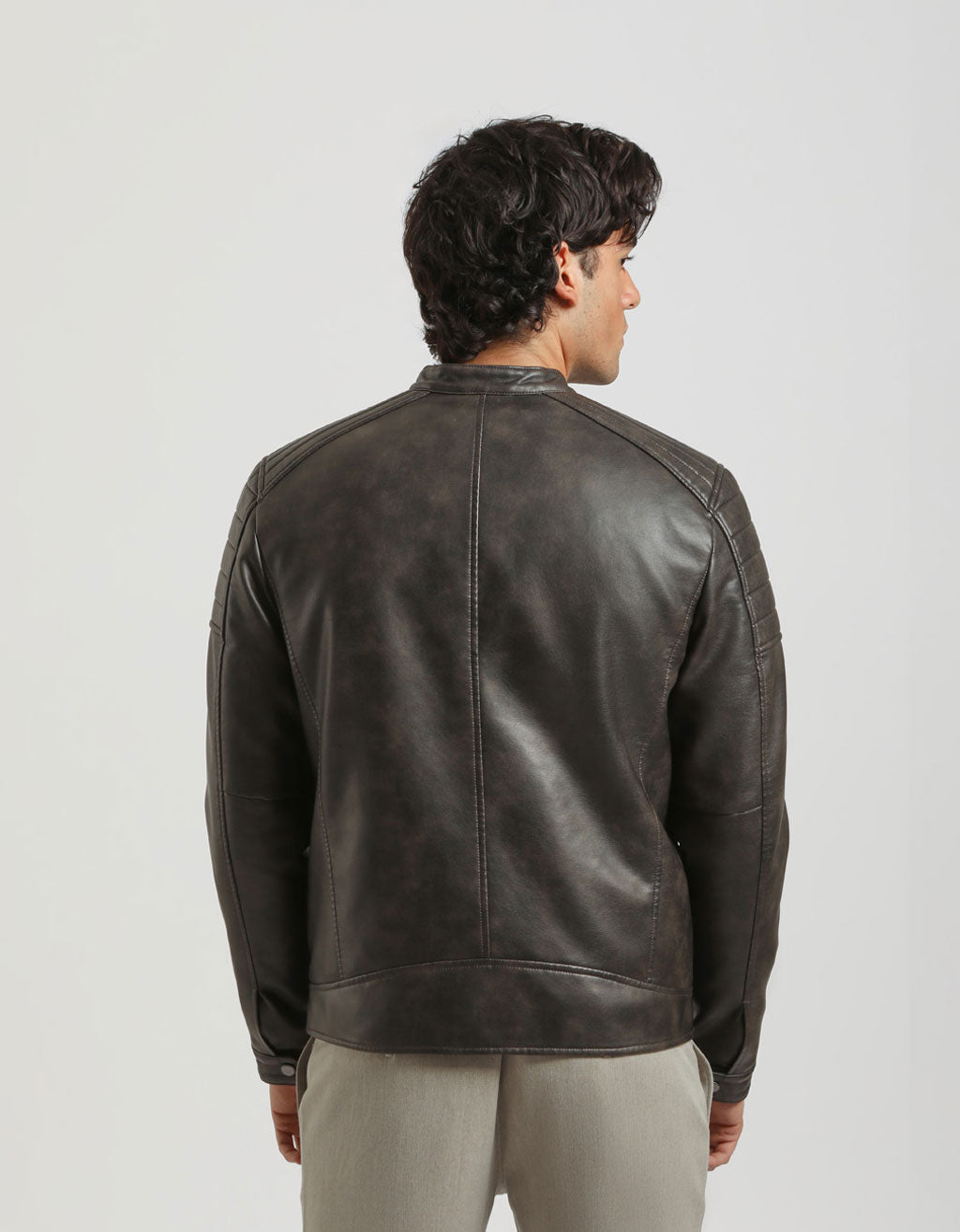 Giubbotto ecopelle effetto marmorizzato