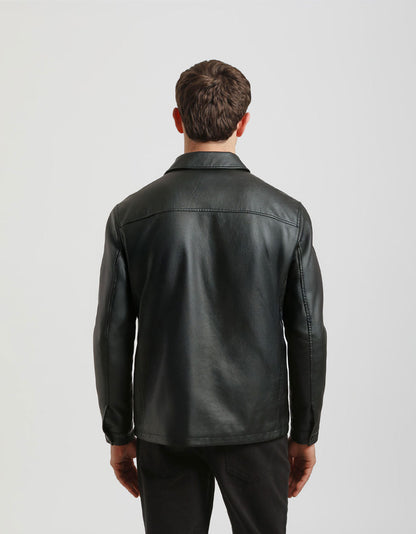 Giacca camicia effetto pelle