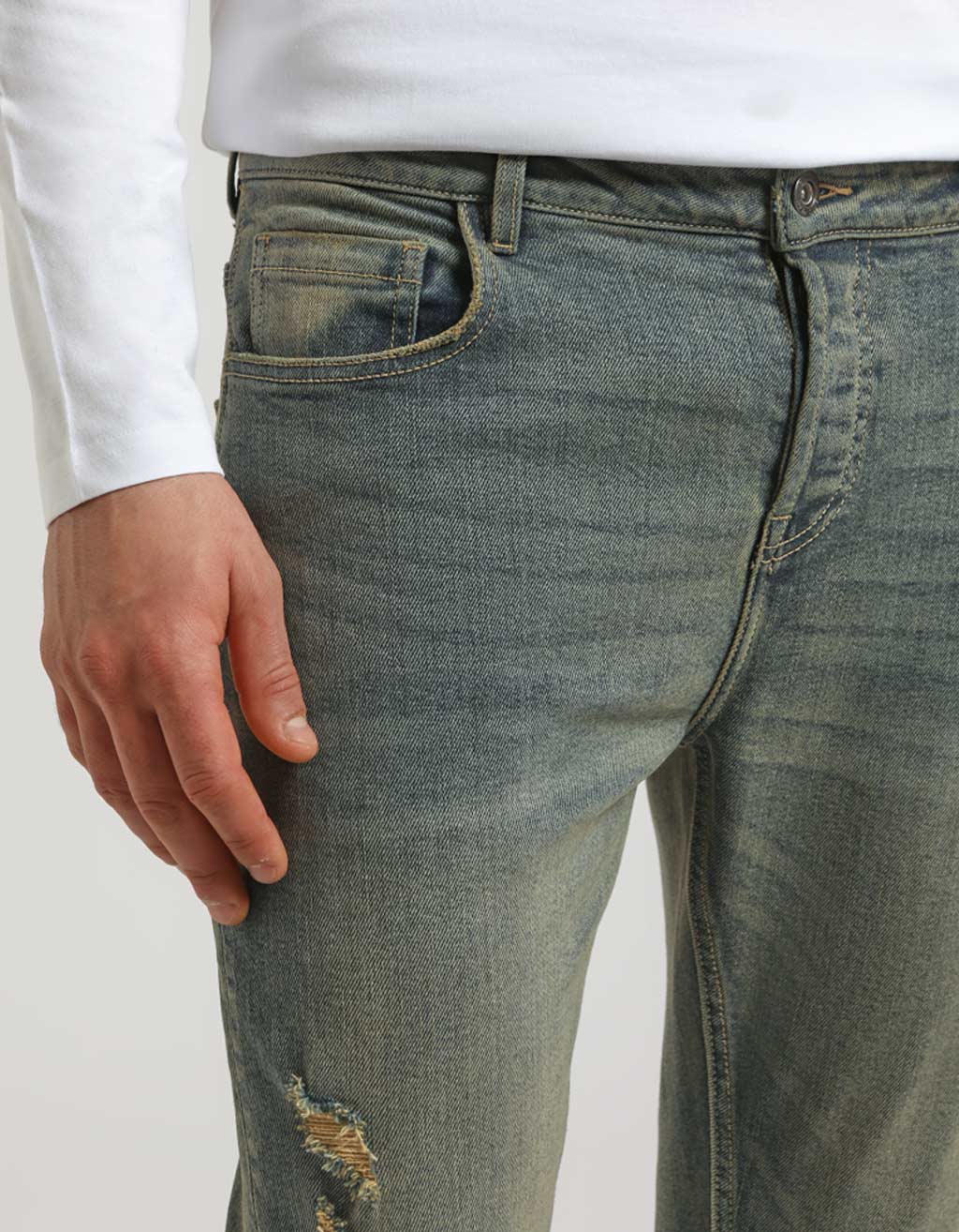 Jeans effetto sabbia