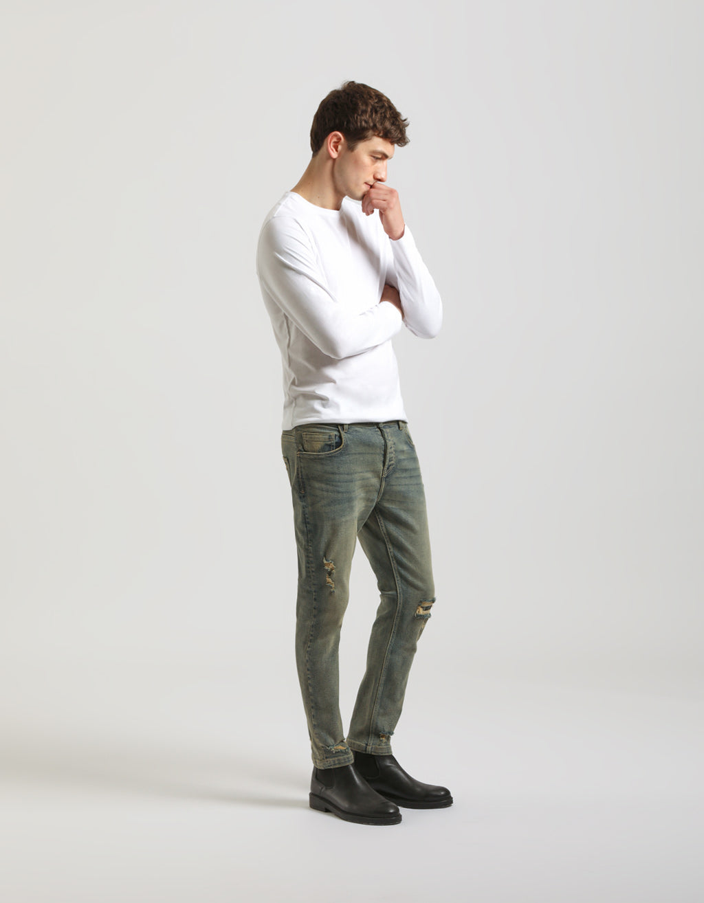 Jeans effetto sabbia