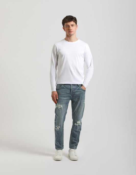 Jeans regular fit con strappi