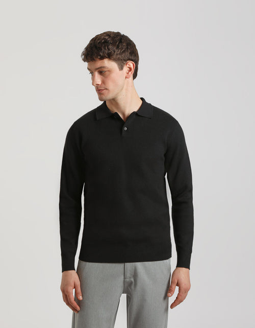 Polo manica lunga misto viscosa