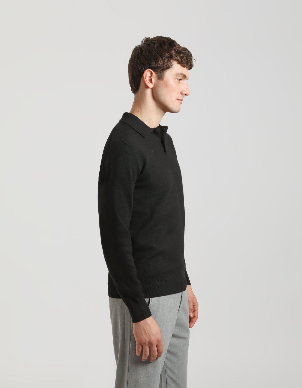 Polo manica lunga misto viscosa