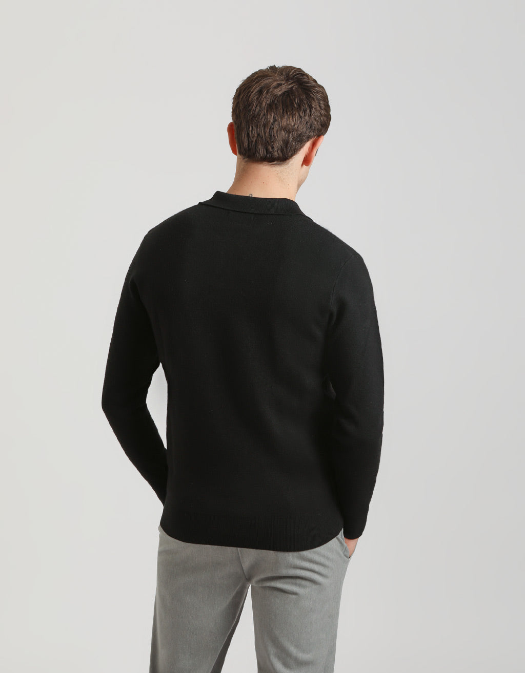 Polo manica lunga misto viscosa