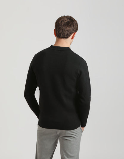 Polo manica lunga misto viscosa