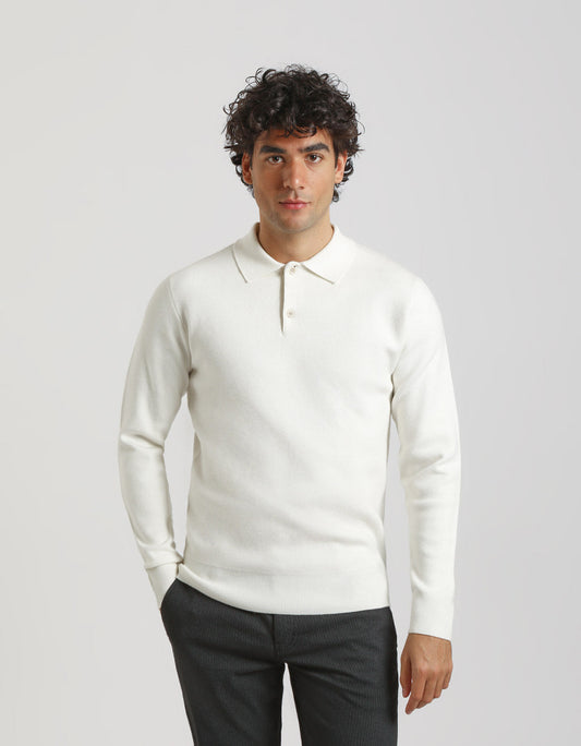 Polo manica lunga misto viscosa