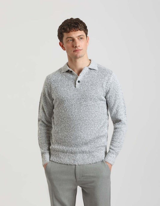 Polo manica lunga misto viscosa