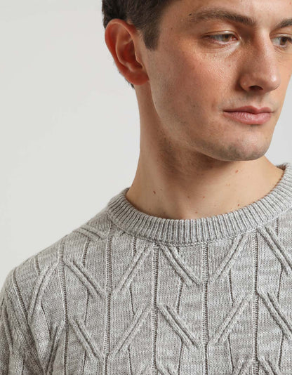 Maglia girocollo con treccia