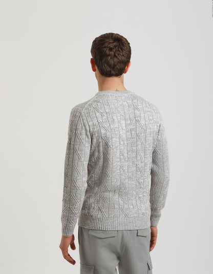 Maglia girocollo con treccia