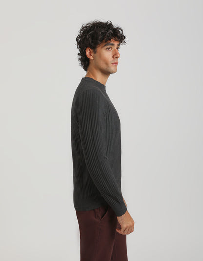 Maglia girocollo a coste