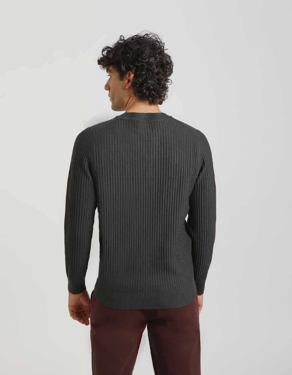 Maglia girocollo a coste