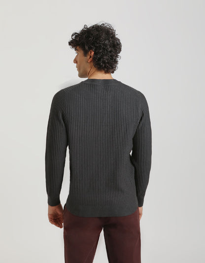 Maglia girocollo a coste