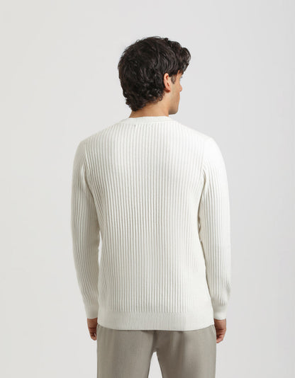 Maglia girocollo a coste