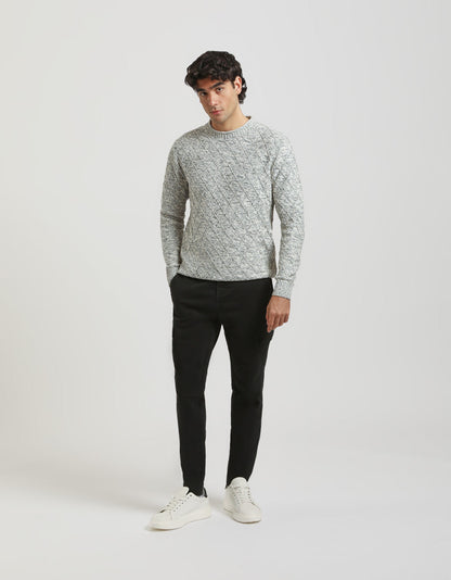 Maglia girocollo con rombi 100% cotone