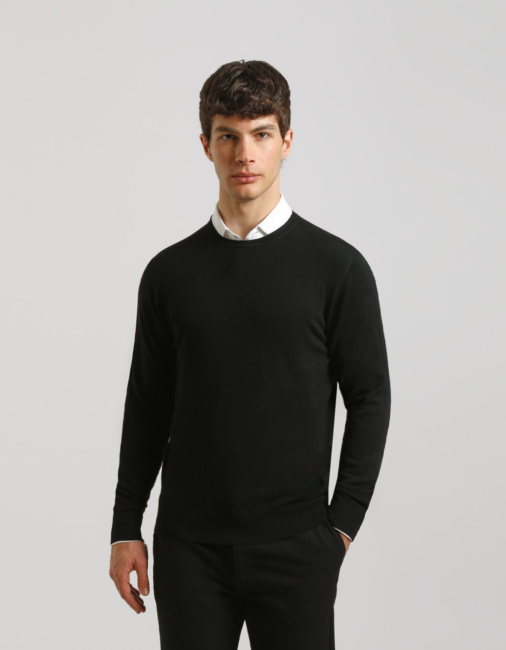 Maglia girocollo misto viscosa