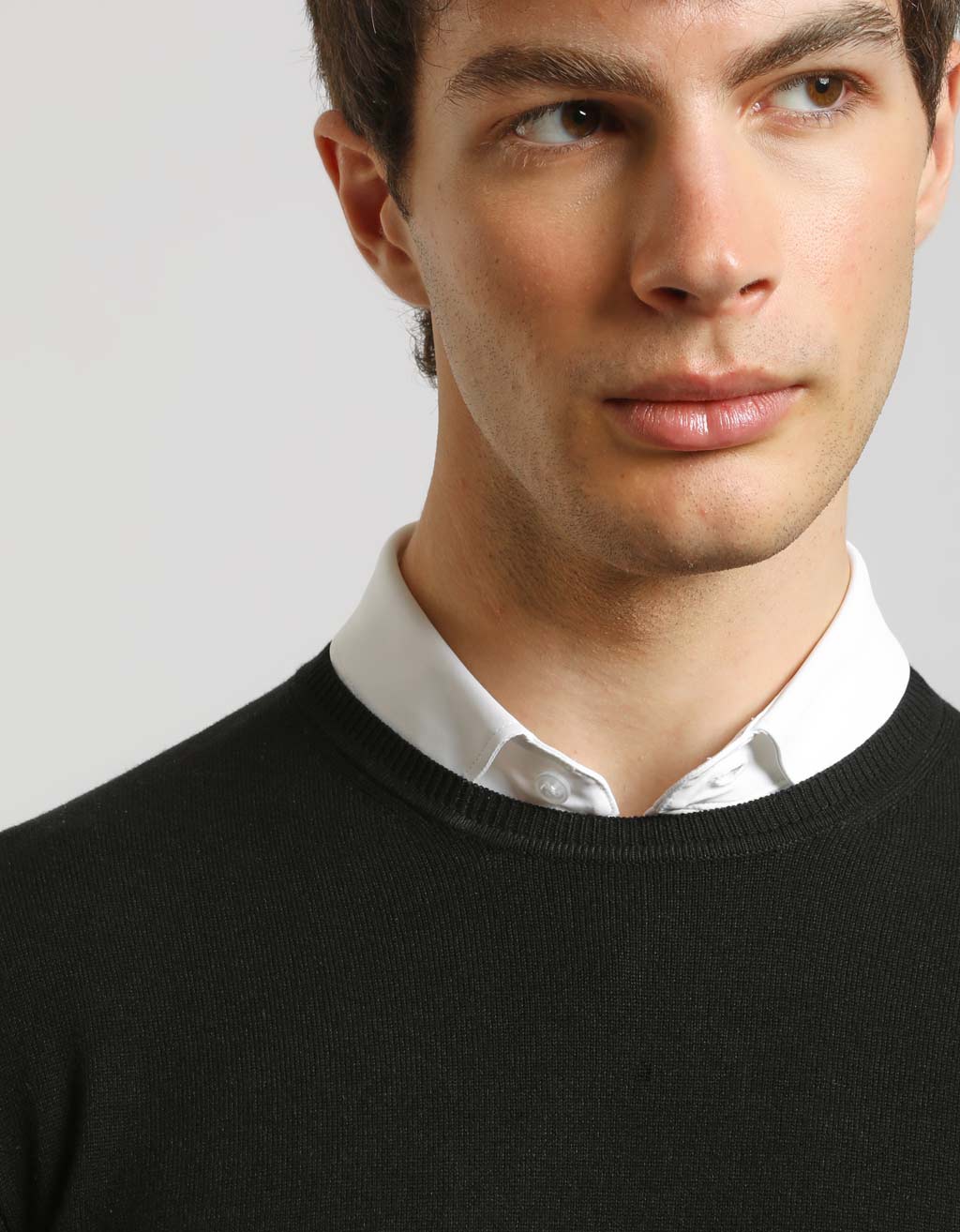 Maglia girocollo misto viscosa