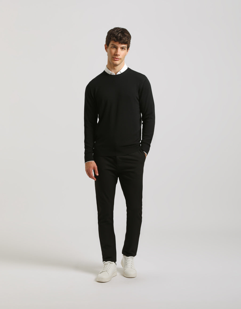 Maglia girocollo misto viscosa