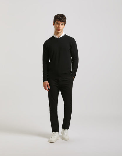 Maglia girocollo misto viscosa