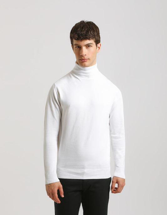 Maglia collo alto in misto viscosa