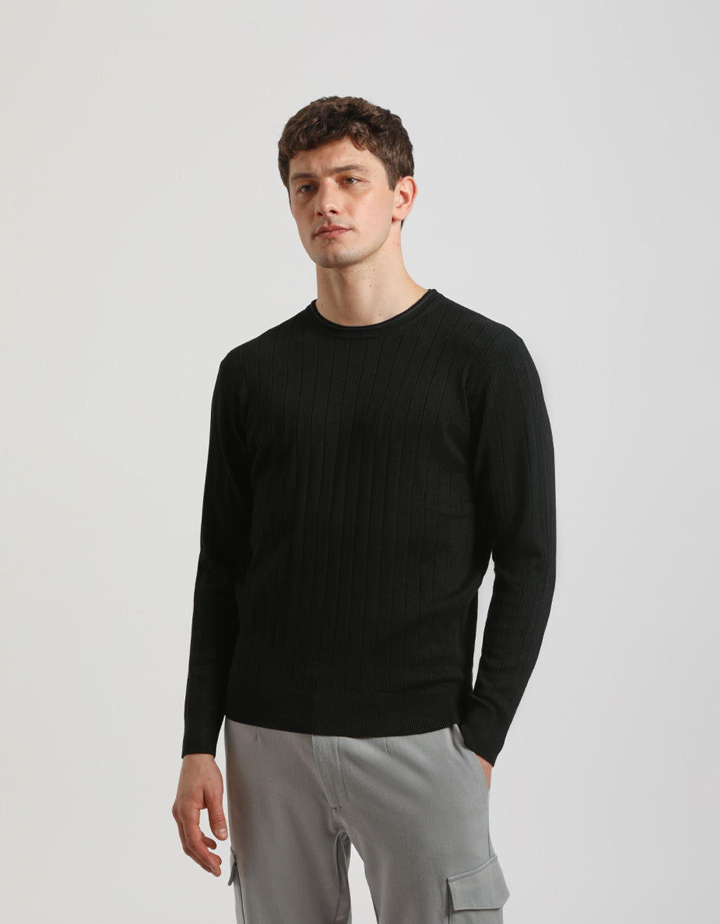 Maglia girocollo a coste