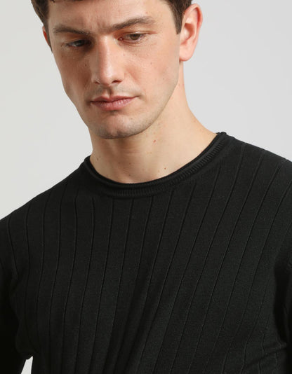 Maglia girocollo a coste