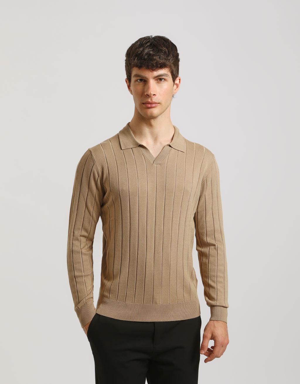 Polo manica lunga a coste