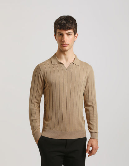 Polo manica lunga a coste