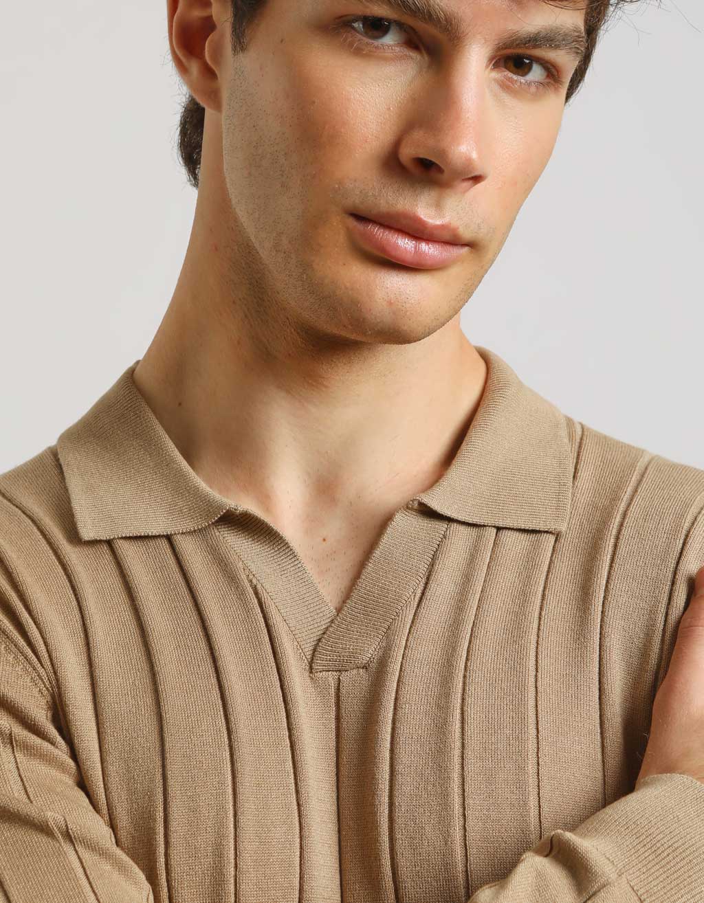 Polo manica lunga a coste