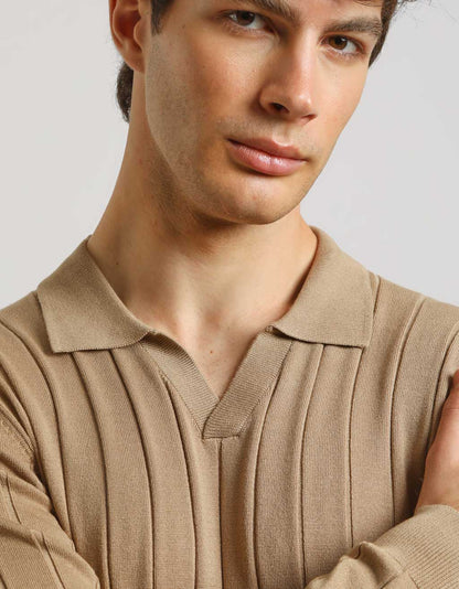 Polo manica lunga a coste