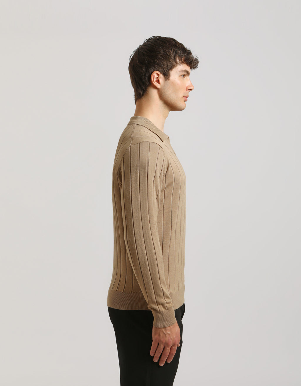 Polo manica lunga a coste