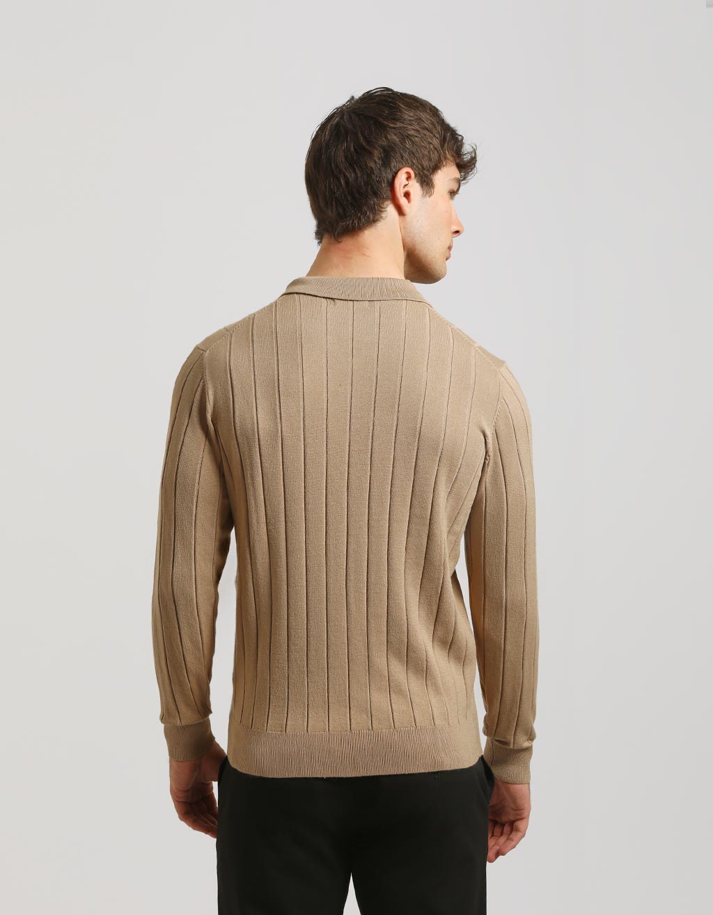 Polo manica lunga a coste