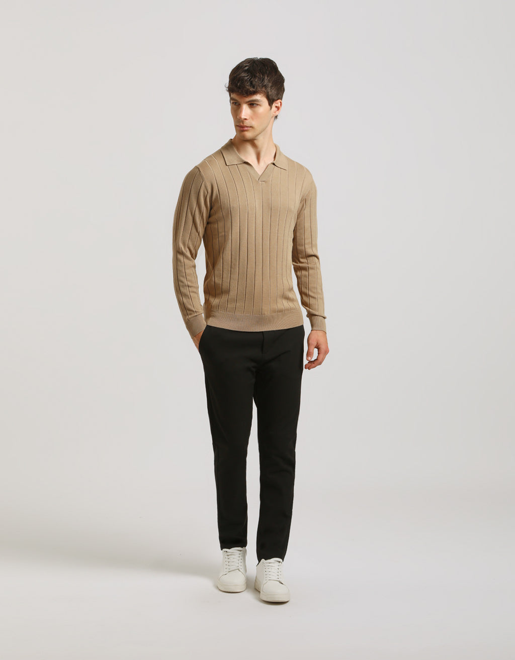 Polo manica lunga a coste