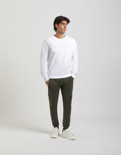 Felpa girocollo con stampa