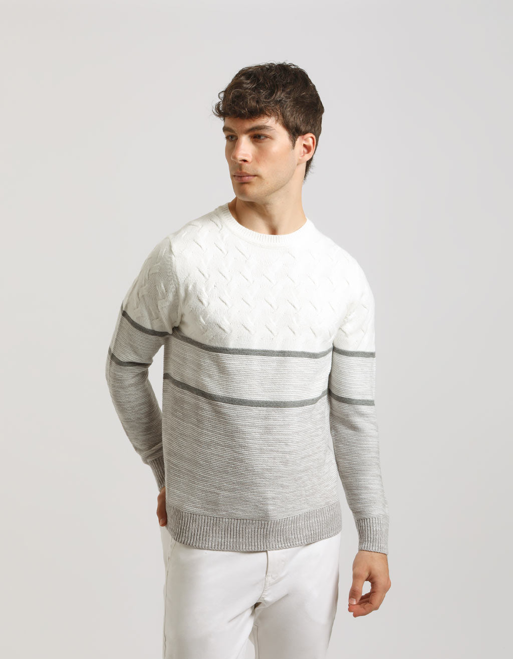 Maglia girocollo colorblock