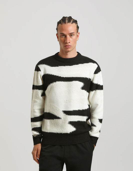 Maglia girocollo fantasia