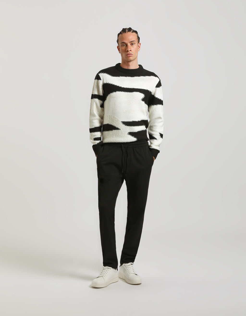 Maglia girocollo fantasia